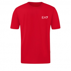 T-SHIRT 100% ΒΑΜΒΑΚΙ ΜΕ LOGO - ΚΟΚΚΙΝΟ- EA7 ΜΙΚΡΟ